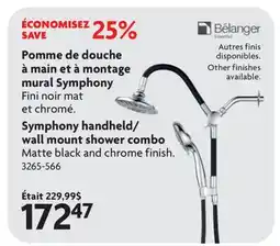 Home Hardware Symphony handheld/ wall mount shower combo offer
