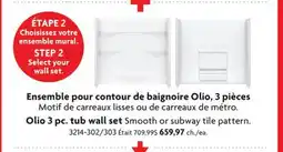 Home Hardware Olio 3 pc. tub wall set offer