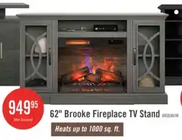 The Brick Brooke 62 Contemporary Electric Fireplace TV Stand with Storage & Cable Management for TVs up to 70 offer