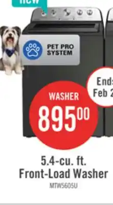 The Brick Maytag 5.5 Cu Ft. Top Load Agitator Washer with Pet Pro Option – Volcano Black - MTW5605RU offer
