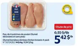 Walmart Olymel boneless skinless chicken breasts 4-pack offer