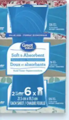 Walmart Great Value Facial Tissue 6-pack offer