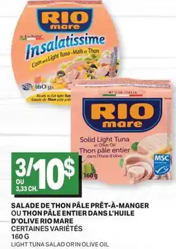 L'Intermarché SALADE DE THON PÂLE PRÊT-À-MANGER OU THON PÂLE ENTIER DANS L'HUILE D'OLIVE offer