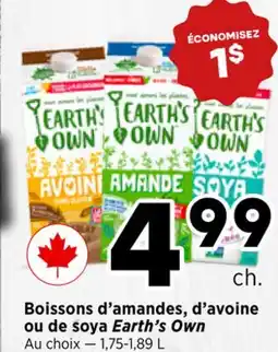 Val-Mont Boissons d'amandes, d'avoine ou de soya Earth's Own offer