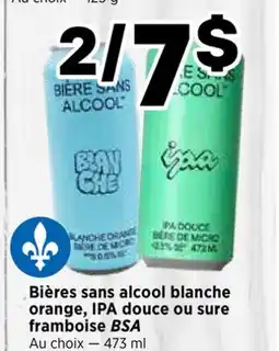 Val-Mont Bières sans alcool blanche orange, IPA douce ou sure framboise BSA offer