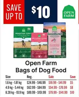 Ren’s Pets Depot Open Farm Bags of Dog Food offer