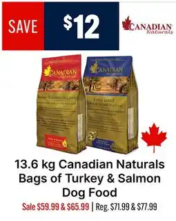 Ren’s Pets Depot Canadian Naturals Bags of Turkey & Salmon Dog Food offer