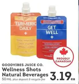 IGA Goodvibes juice co. wellness shots natural beverages offer