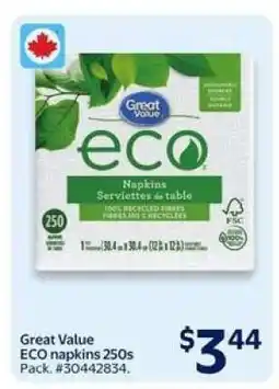 Walmart Great Value ECO napkins 250s offer