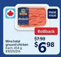 Walmart Mina Halal ground chicken offer