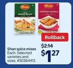 Walmart Shan spice mixes offer