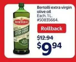 Walmart Bertolli Extra Virgin Olive Oil offer