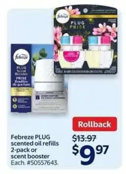 Walmart Febreze Plug scented oil refills 2-pack or scent booster offer