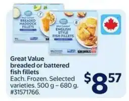 Walmart Great Value Breaded or Battered Fish Fillets offer