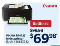 Walmart PIXMA TR4725 Inkjet Printer offer