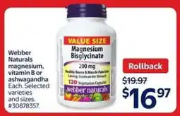 Walmart Webber Naturals Magnesium Bisglycinate offer