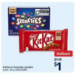 Walmart KitKat or Smarties candies offer