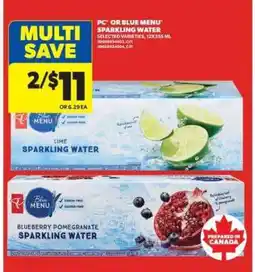 Real Canadian Superstore PC or Blue Menu Sparkling Water offer