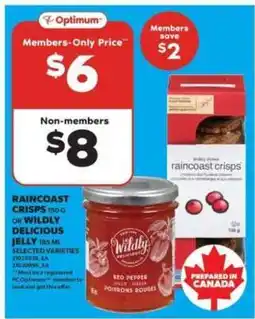 Real Canadian Superstore Raincoast Crisps or Wildly Delicious Jelly offer
