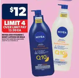 Real Canadian Superstore Nivea Q10 Vitamin C Body Lotion or Milk offer