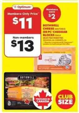 Real Canadian Superstore Bothwell Cheese or PC Cheddar Blocks offer