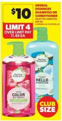 Real Canadian Superstore Herbal Essences Shampoo or Conditioner offer