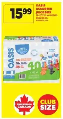 Real Canadian Superstore Oasis Assorted Juice Box offer