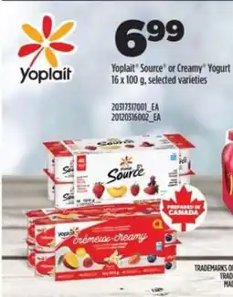 Real Canadian Superstore Yoplait Source or Creamy Yogurt offer