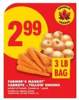 No Frills FARMER'S MARKET CARROTS or YELLOW ONIONS offer