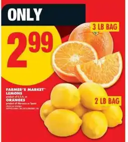 No Frills FARMER'S MARKET LEMONS or ORANGES offer