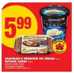No Frills Chapman's Premium Ice Cream or McCain Cakes offer