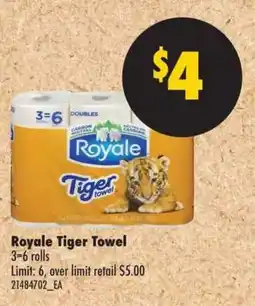 No Frills Royale Tiger Towel offer