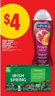 No Frills Irish Spring Body Wash or Bar Soap, Softsoap Body Wash offer