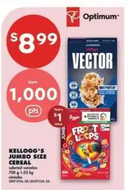 No Frills Kellogg's Jumbo Size Cereal offer