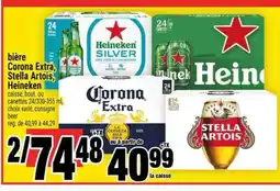 Super C bière Corona Extra, Stella Artois, Heineken offer
