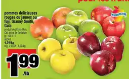 Super C pommes délicieuses rouges ou jaunes ou fuji, Granny Smith, Gala offer