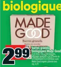 Super C barres granola biologiques Made Good offer