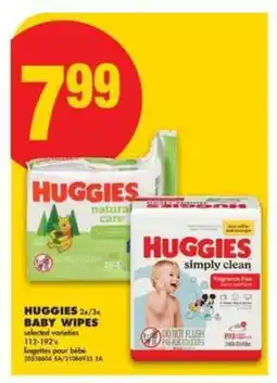 No Frills HUGGIES BABY WIPES offer