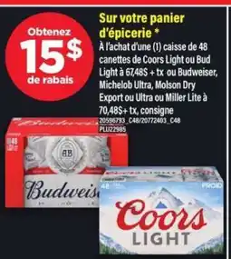 Maxi Coors Light ou Bud Light offer