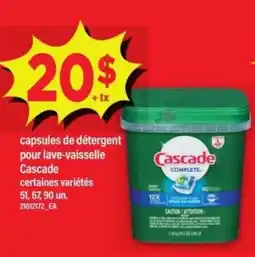 Maxi capsules de détergent pour lave-vaisselle Cascade offer