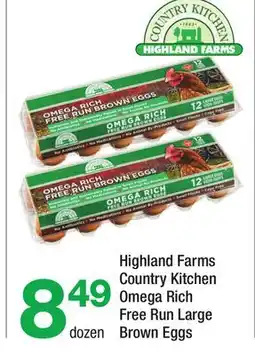 Highland Farms Highland Farms Country Kitchen Omega Rich Free Run Large Brown Eggs offer
