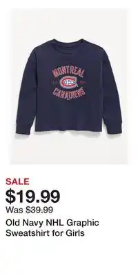 Old Navy Old Navy NHL Graphic Sweatshirt for Girls offer