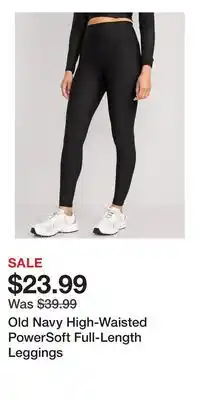 Old Navy Old Navy High-Waisted PowerSoft Full-Length Leggings offer