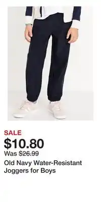 Old Navy Old Navy Water-Resistant Joggers for Boys offer