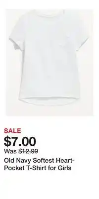 Old Navy Old Navy Softest Heart-Pocket T-Shirt for Girls offer