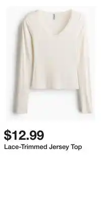 H&M Lace-Trimmed Jersey Top offer
