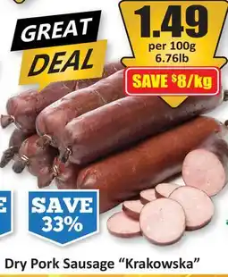 Starsky Dry Pork Sausage Krakowska offer