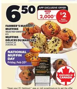 Independent City Market FARMER'S MARKET MUFFINS, 6'S offer