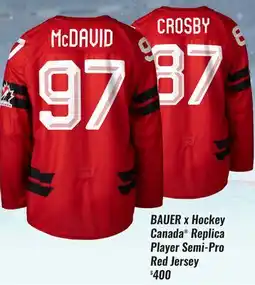 Hockey Life BAUER X HOCKEY CANADA REPLICA PLAYER SEMI-PRO RED JERSEY offer