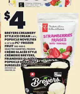 Independent City Market BREYERS CREAMERY STYLE ICE CREAM 1.41 L, POPSICLE NOVELTIES 6-12'5 0R PC FROZEN FRUIT offer
